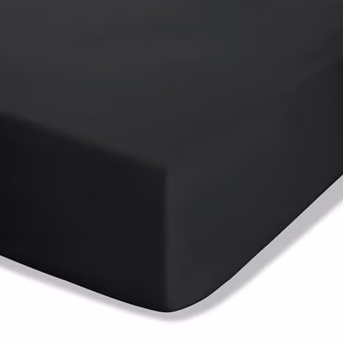 Catherine Lansfield Easy-Iron Percale Combed Cotton Super King Fitted Sheet, Black, W/D/H: 200 x 185 x 25 cm – 2