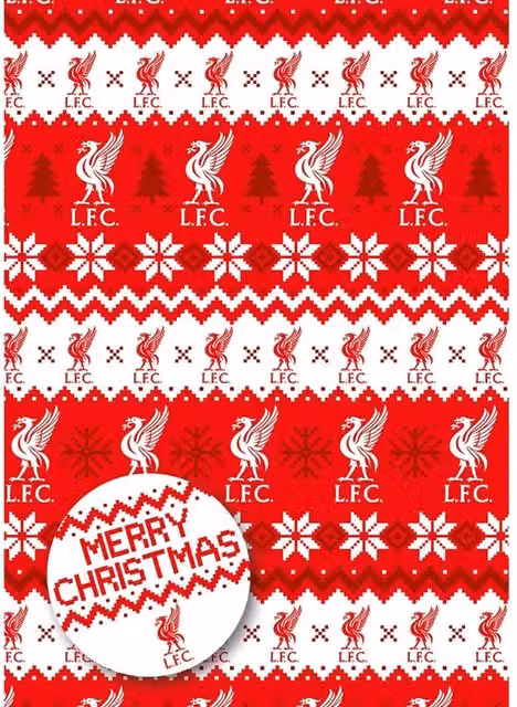 Liverpool FC Christmas Gift Wrap Sheets in Red and White