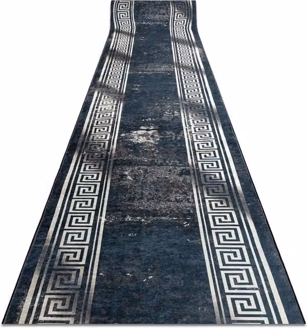 RugsX Anti-Slip Lotus Runner in Grey, W: 60 cm, L: 330 cm – 1