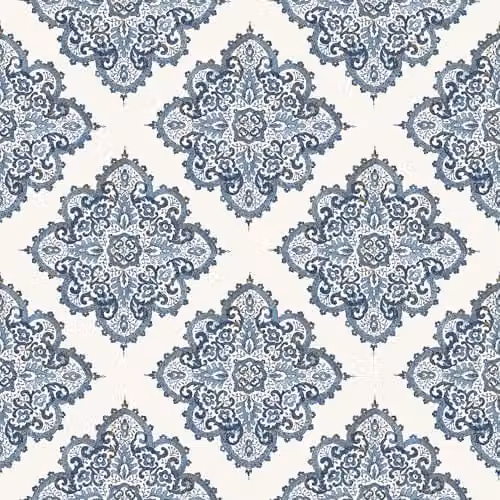 Galerie Nordic Elements Diamond Motif Geometric Wallpaper, Blue and White, W: 53 cm x L: 10 m