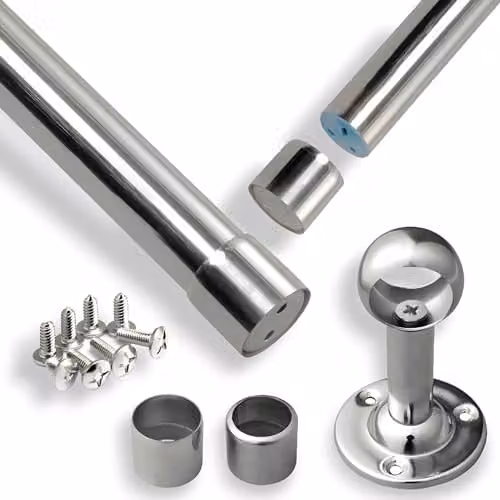 Direct Online Houseware Extendable Stainless Steel Wardrobe Rail in Silver, Adjustable 85-153 cm, Max Load 100 kg