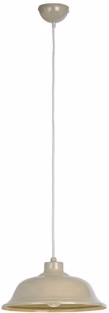 Endon Laughton Dome Ceiling Pendant Light in Beige and Yellow Stone Finish with E27 Socket