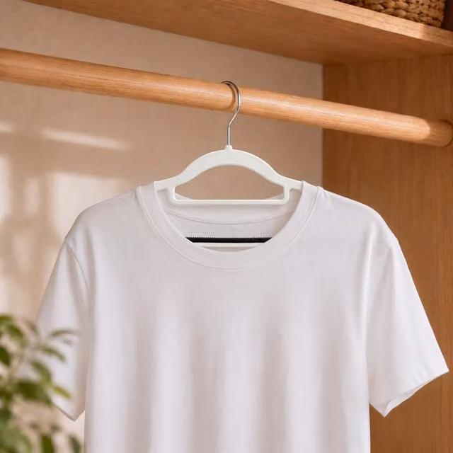 Living Solutions Pack of 8 Non-Slip Soft Grip Plastic Hangers in White