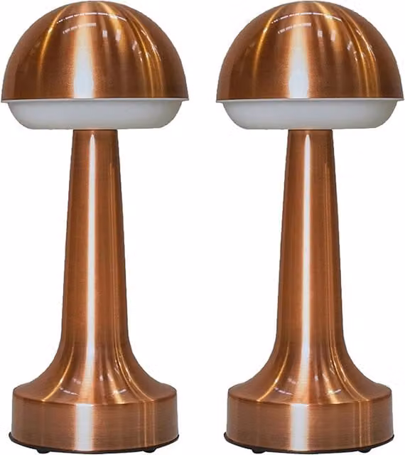 ValueLights Troy Outdoor Touch Table Lamps, Set of 2, Copper