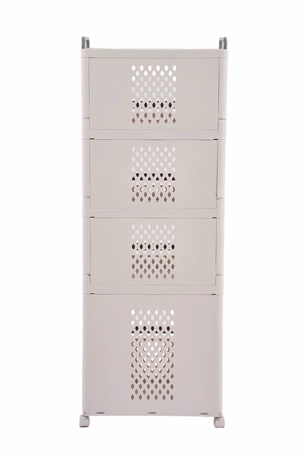 Garden Sanctuary 4-Tier Collapsible Rolling Laundry Sorter Basket Storage Rack in Beige – 2