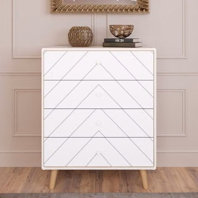 Seconique Dixie 4 Drawer Chest in White or Grey – 1