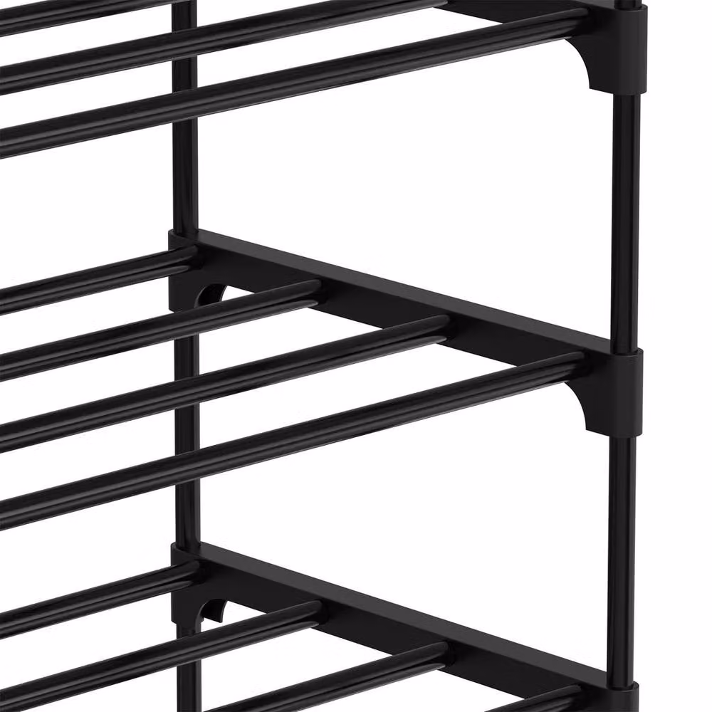 FORGEVIO 10-Tier Metal Shoe Rack Footwear Organiser in Black – 2
