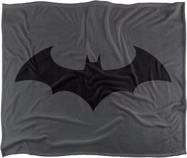 DC Comics Batman Shadow Bat Logo Blanket in White, W: 152 cm, D: 127 cm – 1