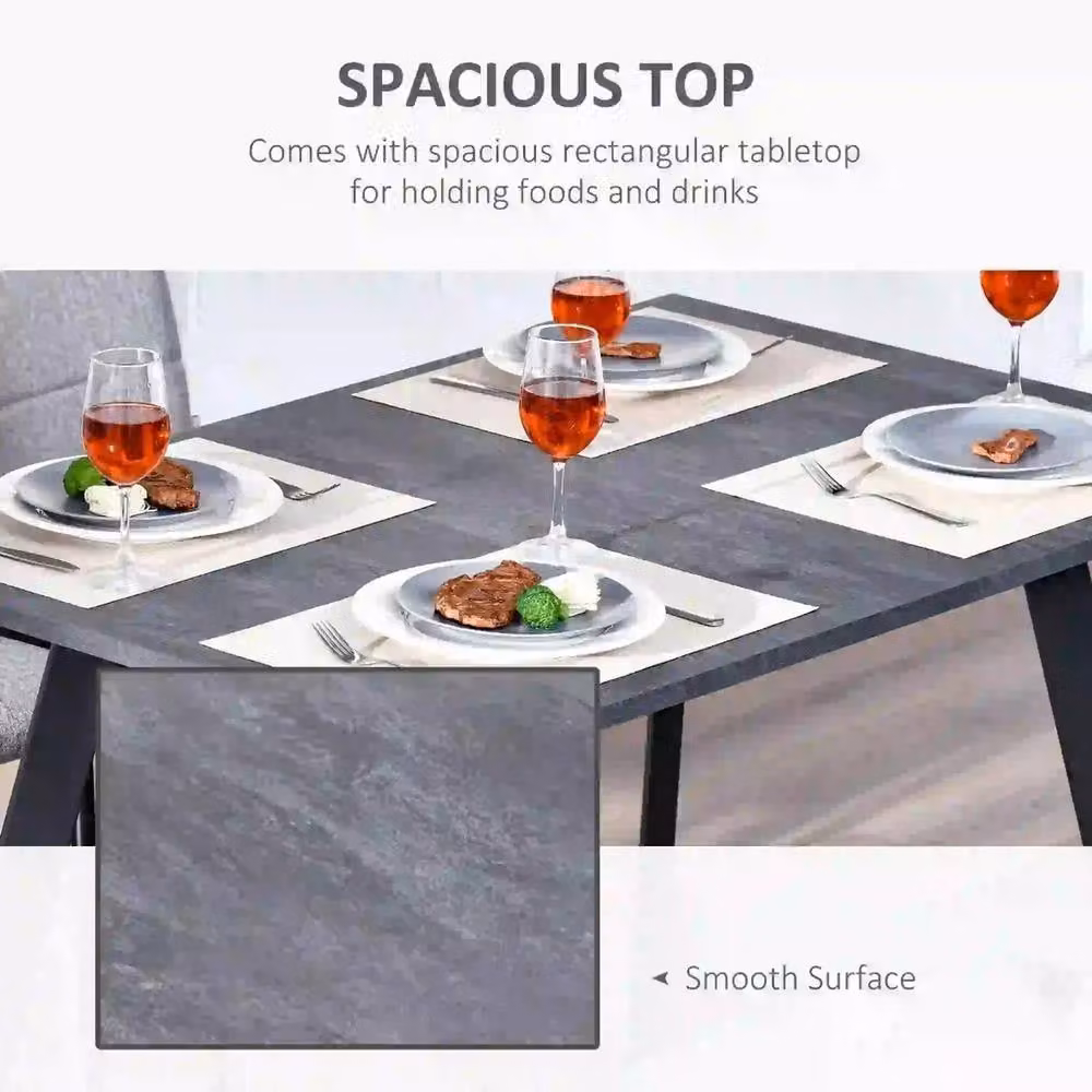 Kelvenix Modern Grey Rectangular Dining Room Table – 3
