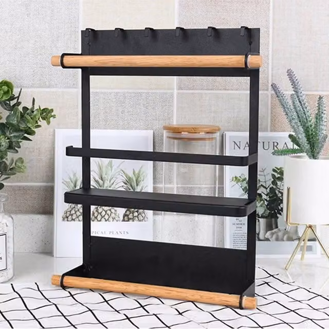 FORGEVIO Black Metal Kitchen Storage Spice Rack – 1
