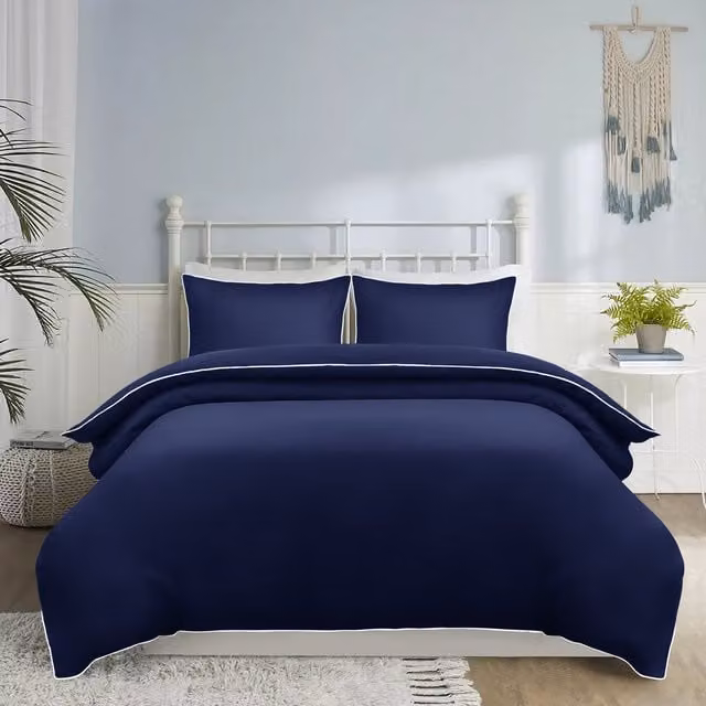Cotton Passion Blue Microfibre Duvet Cover Set, 200 x 200 cm