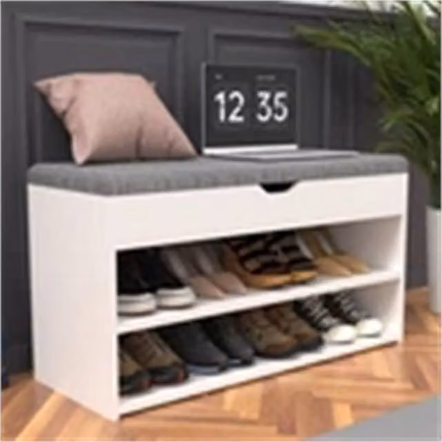 Nordara White Modern Metal Shoe Rack for Hallways, Width: 100 cm