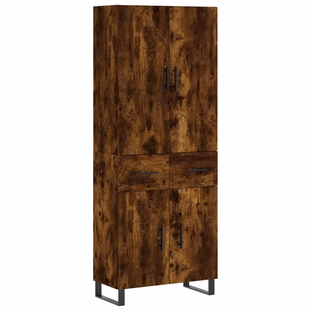 Berkfield Home Smoked Oak Highboard in Brown, W/D/H: 69.5 x 34 x 180 cm – 2