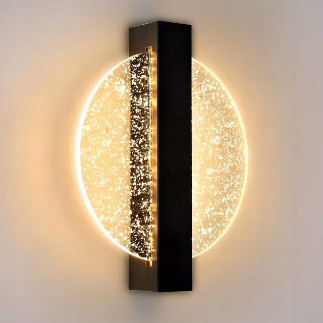 COMELY Modern Round LED Indoor Wall Light, 18W, Black, Warm White – 1