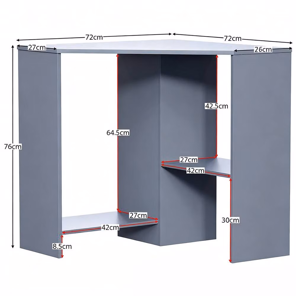 FORGEVIO Modern Corner Computer Desk in Grey – 2