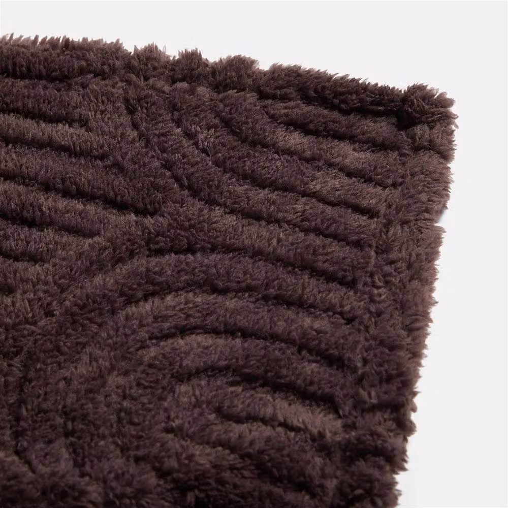 OHS Tufted Arches Teddy Fleece Throw Blanket in Brown, W/D/H: 180 x 200 cm – 3