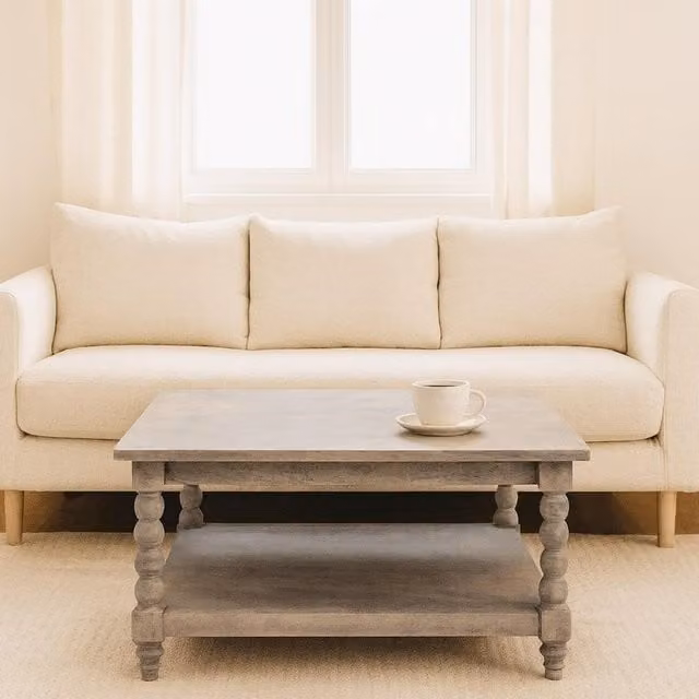 Artisan Furniture Barclay Rectangular Mango Wood Coffee Table in Grey