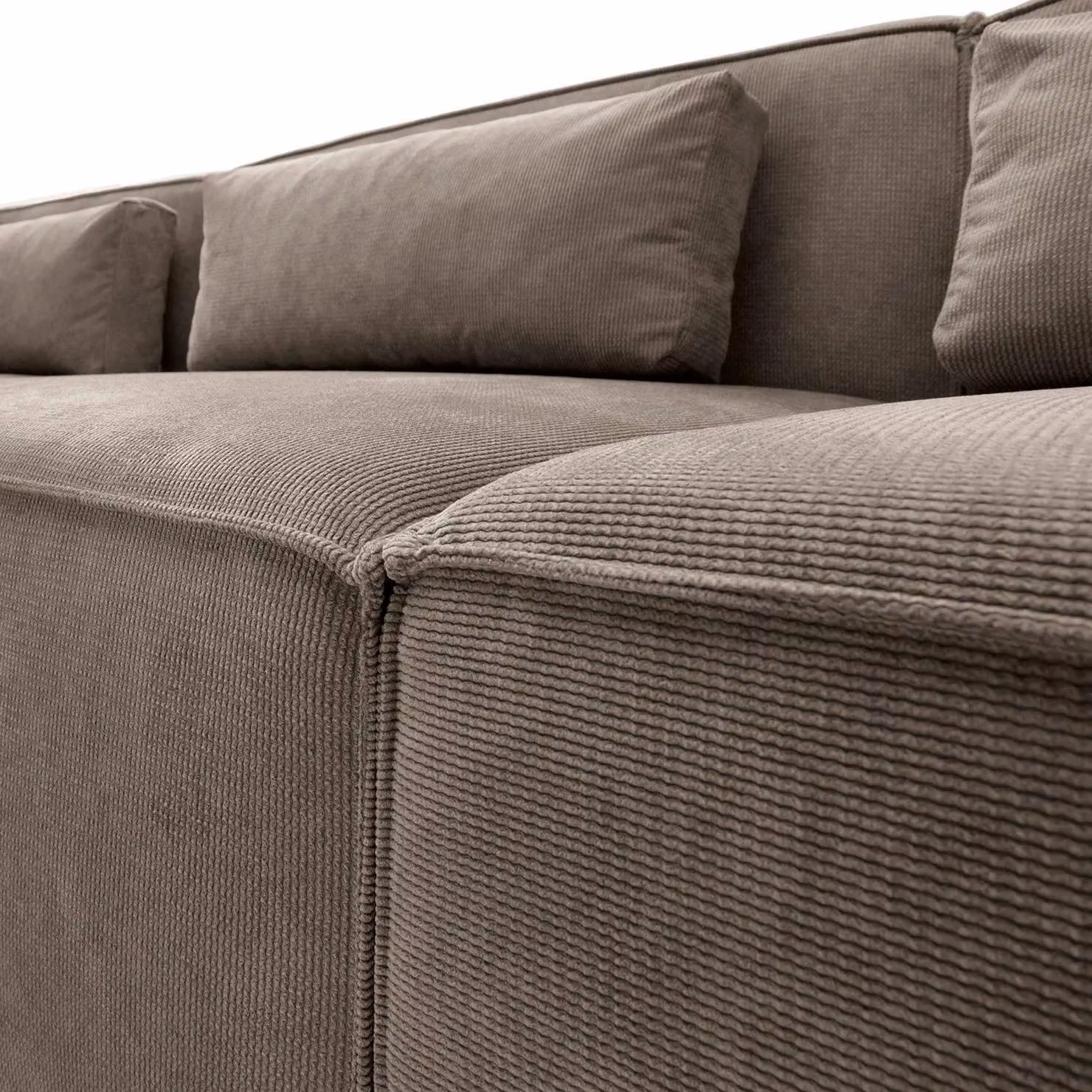 Abakus Direct Doris Reversible L-Shaped Corner Sofa in Dark Grey Cord Fabric, W: 282 cm, D: 163 cm, H: 73 cm – 1
