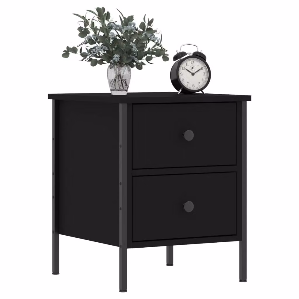 Berkfield Home Black Bedside Cabinet W/D/H: 40 x 42 x 50 cm – 3