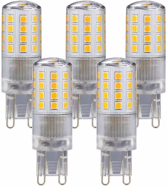 Harper Living 4W G9 LED Capsule Bulb, Cool White, Transparent, Pack of 5, Dimmable