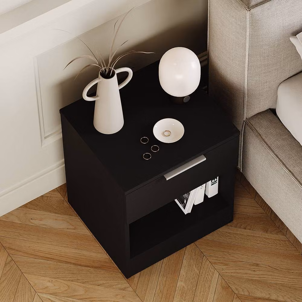 Vida Designs Trega 1 Drawer Bedside Cabinet Set of 2, Black – 6