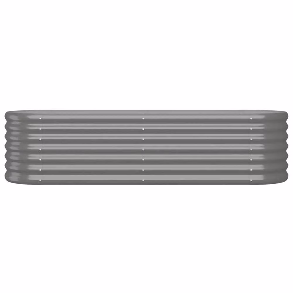 Berkfield Home Garden Grey Powder-coated Steel Raised Bed W/D/H: 152 x 40 x 36 cm – 3