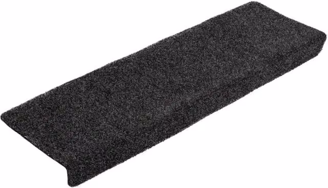 Berkfield Home Non-Slip Self-Adhesive Stair Mats, 10 Pack, Black, W/D/H: 65 x 21 x 4 cm