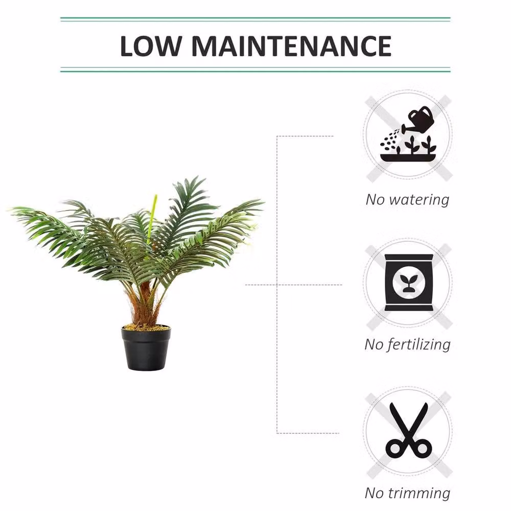 EONLION Green Artificial Palm Tree Fake Plant in Pot, Height: 100 cm – 3