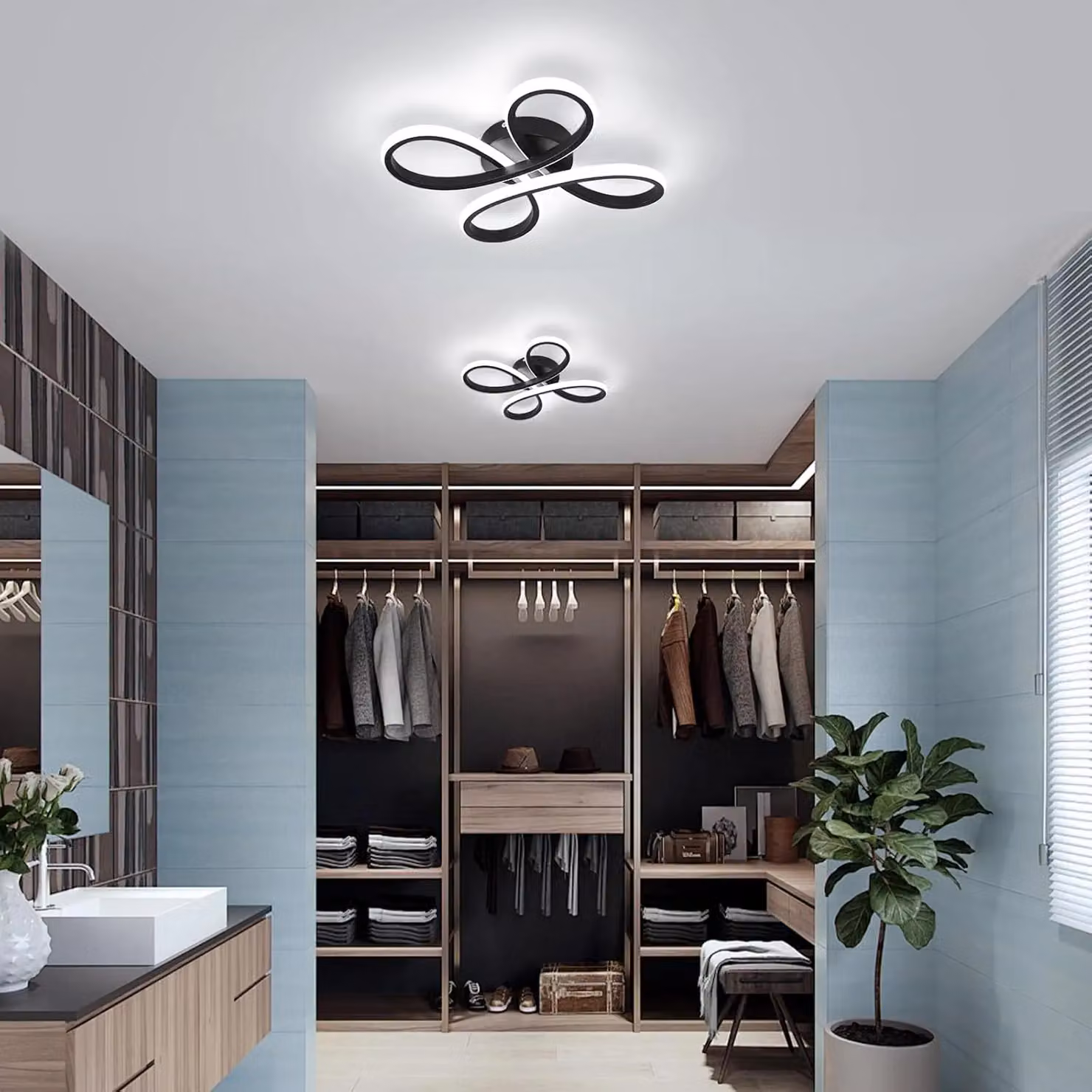 COMELY Modern LED Ceiling Light, 30W, Black, Cool White 6500K – 3