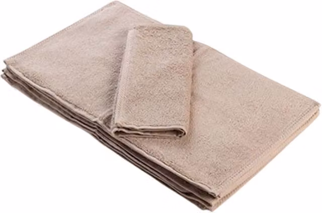 ARTG Cotton Terrycloth Guest Towel with Border in Sand