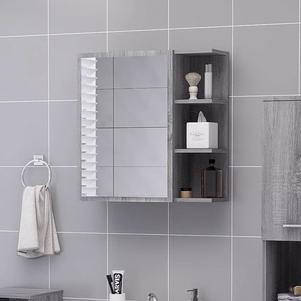Berkfield Home Grey Sonoma Bathroom Mirror Cabinet, W/D/H: 62.5 x 20.5 x 64 cm – 1