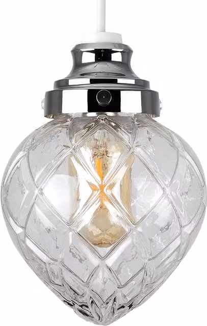 ValueLights Aphrodite Modern Silver and Chrome Glass Ceiling Pendant Shade