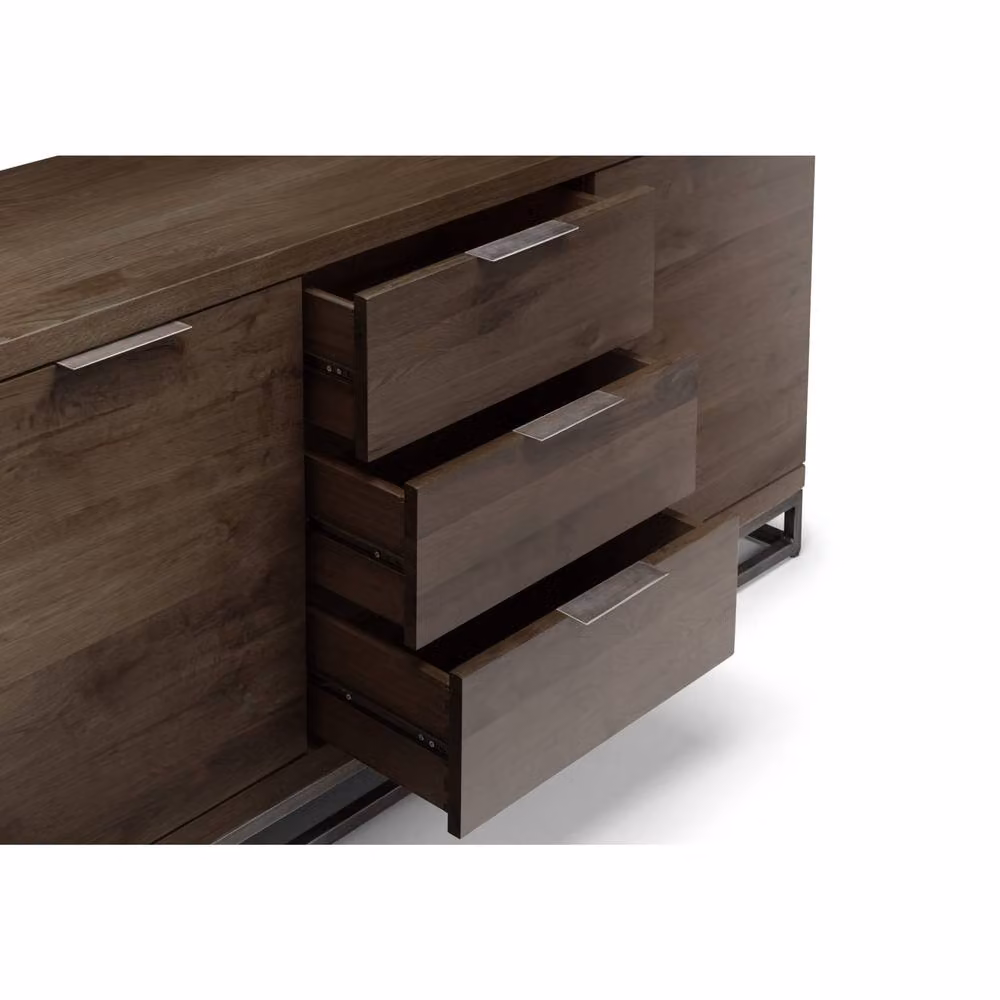 Cheshire Kelbrook Industrial Sideboard in Dark Oak and Metal – 3
