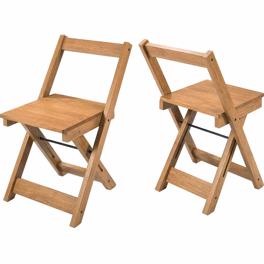 Seconique Santos Folding Dining Chairs in Natural Wax (Pack of 2) – 2