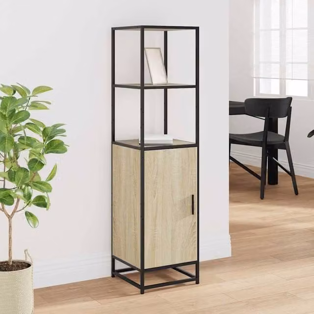 Berkfield Home Sonoma Oak Highboard in Beige, W/D/H: 35.5 x 35.0 x 139.0 cm – 1