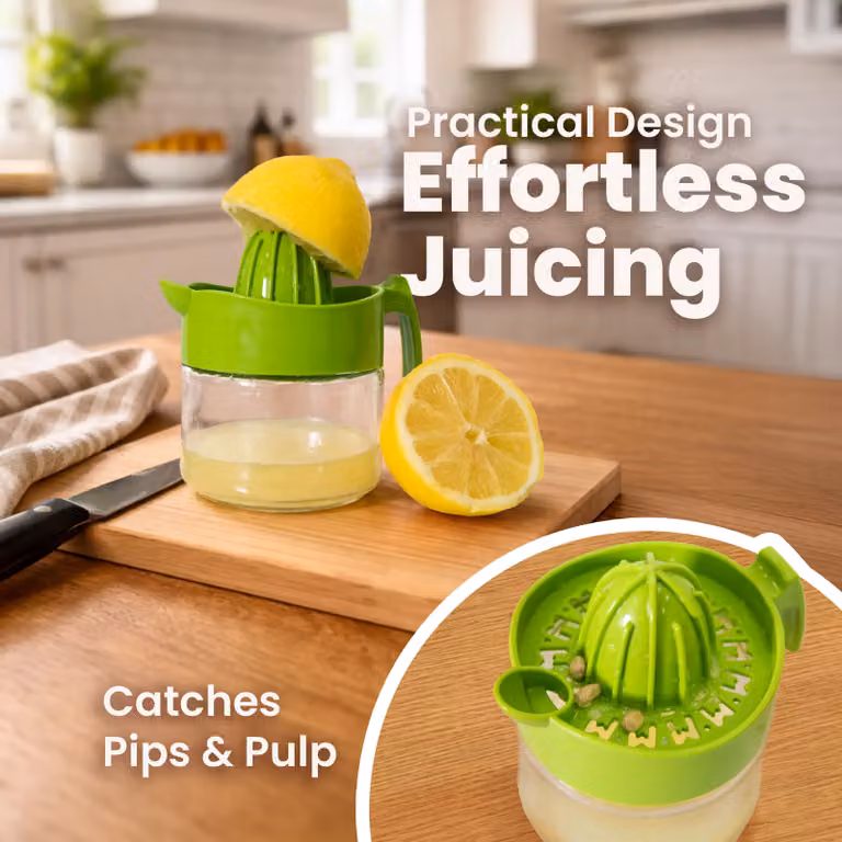 Libbi Lou Glass Citrus Squeezer, 300 ml Manual Fruit Juicer in Assorted Colours