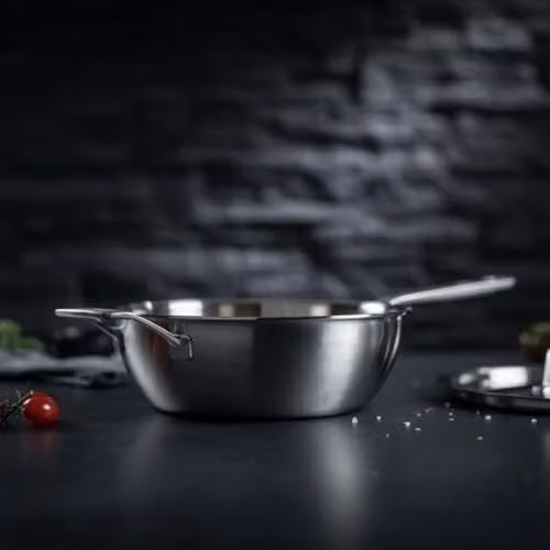 Kuhn Rikon Culinary Fiveply Chef's Saute Pan, 28cm, Silver, Uncoated Stainless Steel and Aluminium with Lid – 2