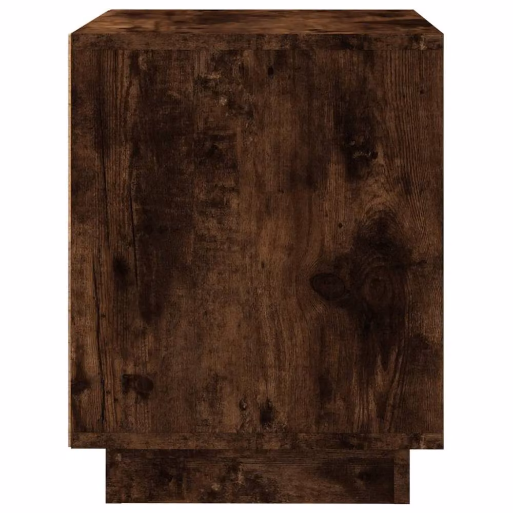 Berkfield Home Set of 2 Smoked Oak Bedside Cabinets in Brown, W/D/H: 44 x 35 x 45 cm – 6