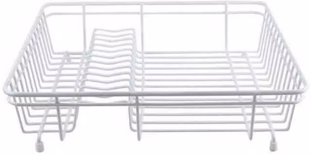 Hinsinc Compact White Coated Steel Dish Drainer