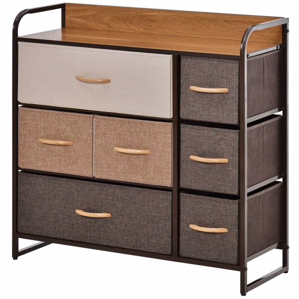 Wyld Haus Latave Multicolour 7 Drawer Fabric and Metal Foldable Storage Chest – 2
