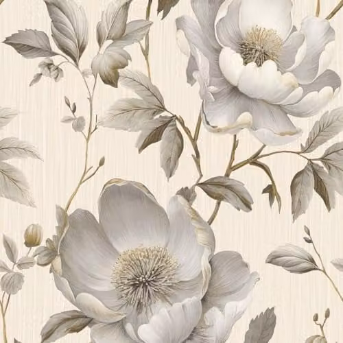 Muriva Alethia Floral Cream and Beige Botanical Wallpaper Roll – 1