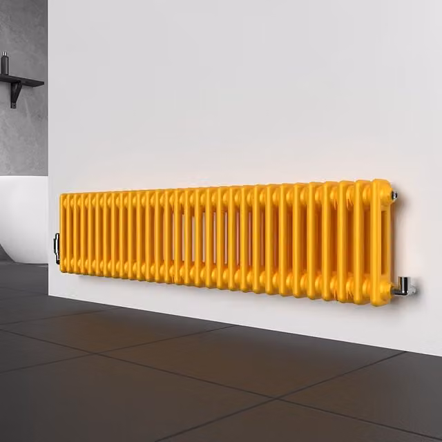 Lux Heat Horizontal Column Radiator in Sunflower Yellow, W/H: 30 x 137 cm
