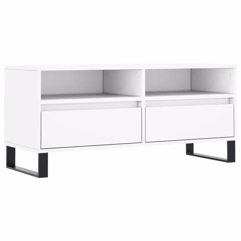 Berkfield Home Modern White TV Cabinet W/D/H: 100 x 34.5 x 44.5 cm – 2
