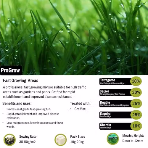 PDL Pegdev ProGrow Year-Round Green Lawn Grass Seed, 5kg – 2