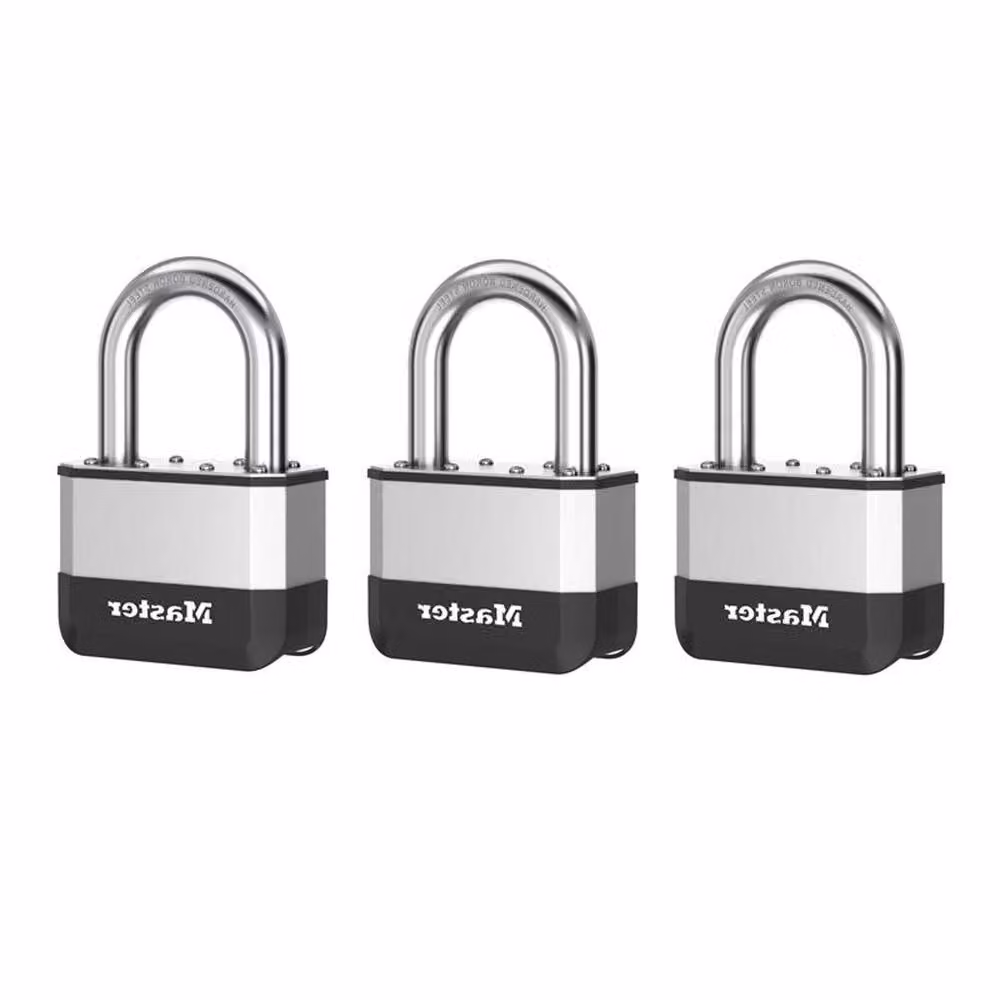 Master Lock Elite Laminated Padlock, 45mm, Black, Pack of 3 – 2
