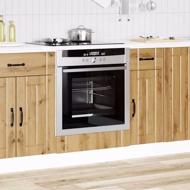 Berkfield Home Lucca Artisan Oak Oven Cabinet in Brown, W/D/H: 60.0 x 46.0 x 81.5 cm – 1