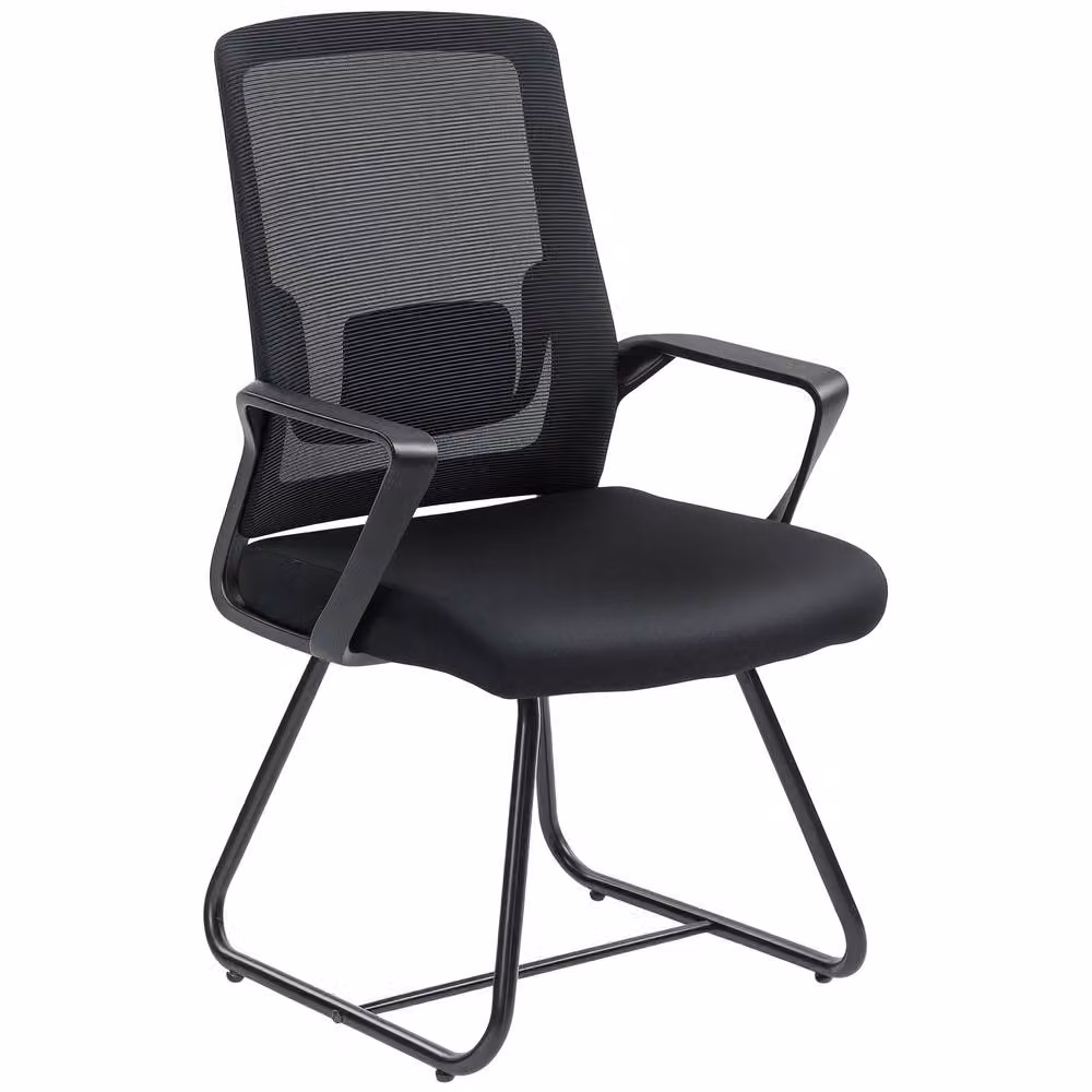 Rolipo Black Mesh Meeting Office Chair with Lumbar Support and Armrests – 2