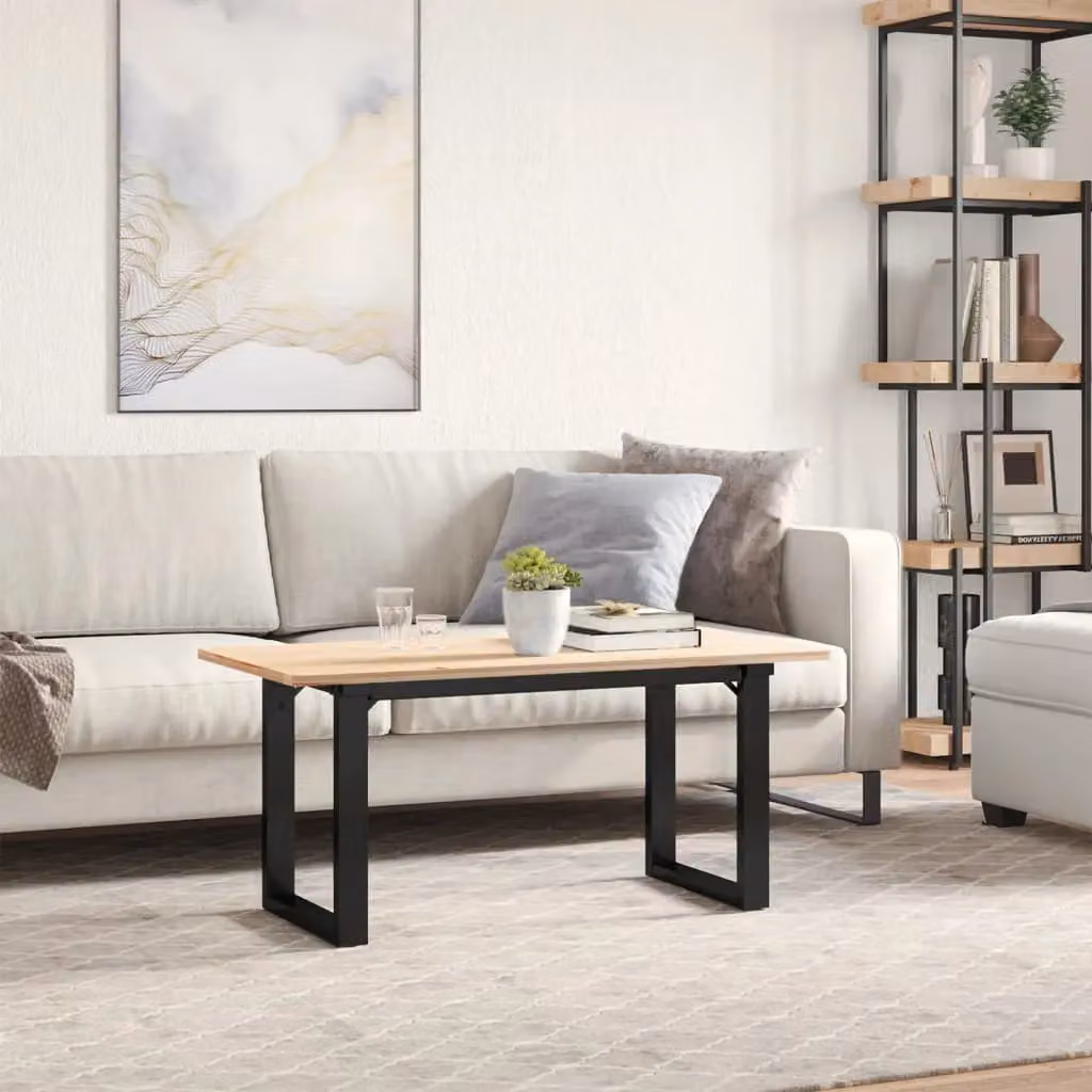 Berkfield Home O-Frame Coffee Table Legs in Black Steel, W/D/H: 80 x 40 x 43 cm – 3