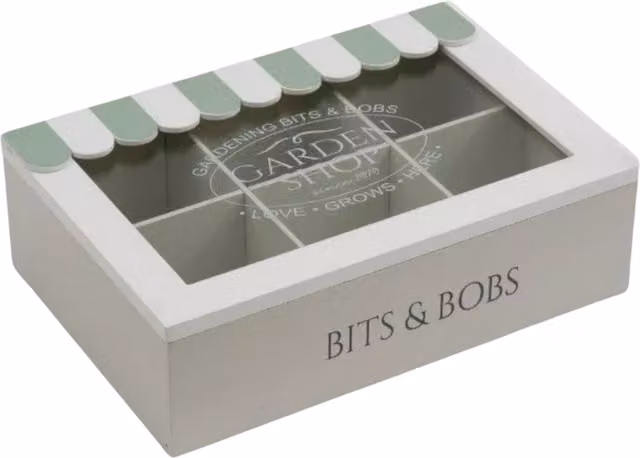 Marco Paul Solid Wood Compartment Box in Grey, White and Green