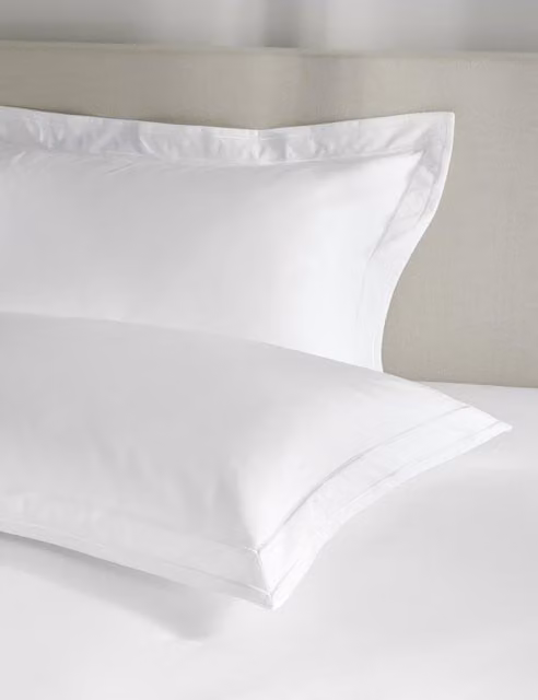M&S 2 Pack Egyptian Cotton 1000 Thread Count Oxford Pillowcases in White